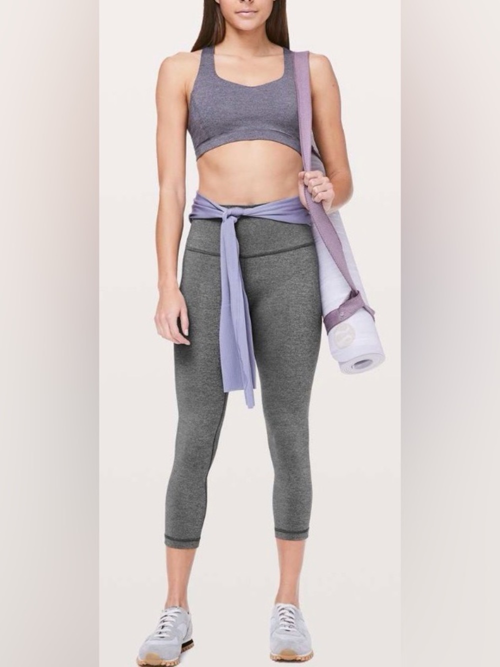 Lululemon Luxtreme Wunder Under High Rise 21” Crop, Heathered Black, sz 2
